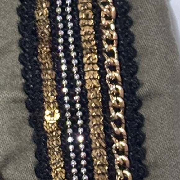 US Polo Green Cargo Pants with Black, Golden and Silver Stripes. Size 4. - Picture 4 of 8